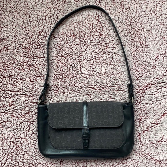 Celine Handbags - Vintage Celine C Blason Shoulder Bag (Baguette) in Black with Silver Hardware